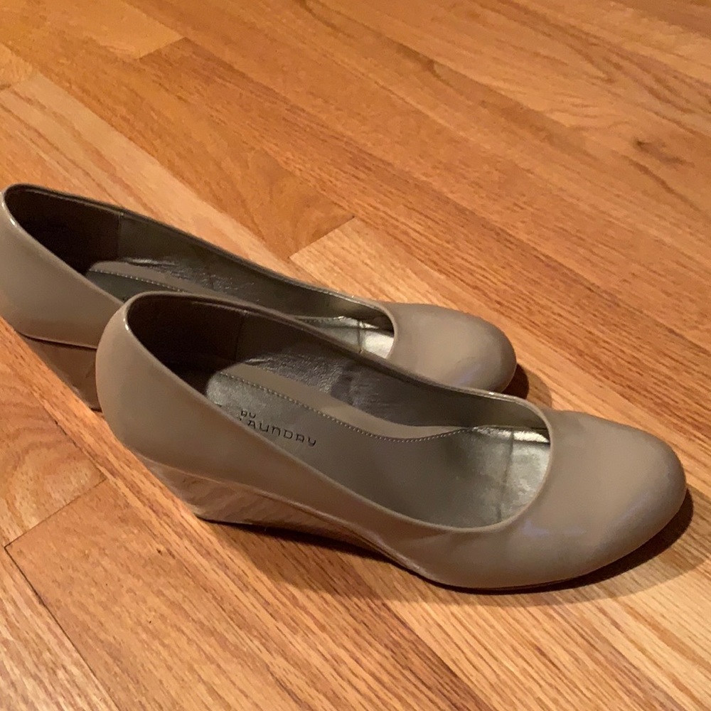 Tan wedge heels